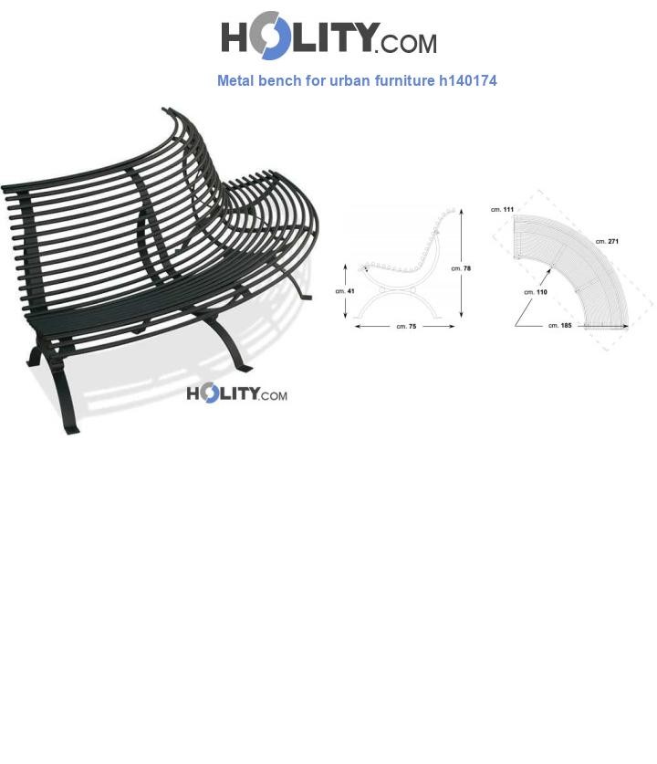 Metal bench for urban furniture h140174