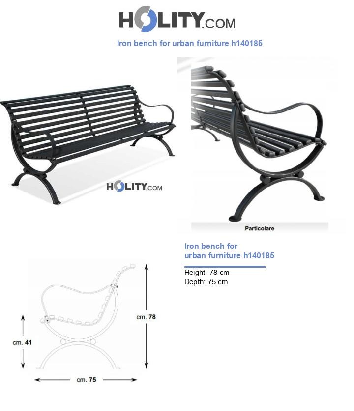 Iron bench for urban furniture h140185