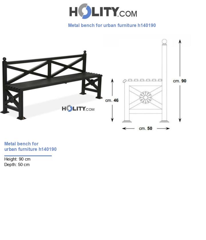 Metal bench for urban furniture h140190
