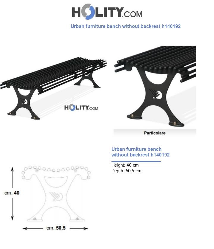 Urban furniture bench without backrest h140192