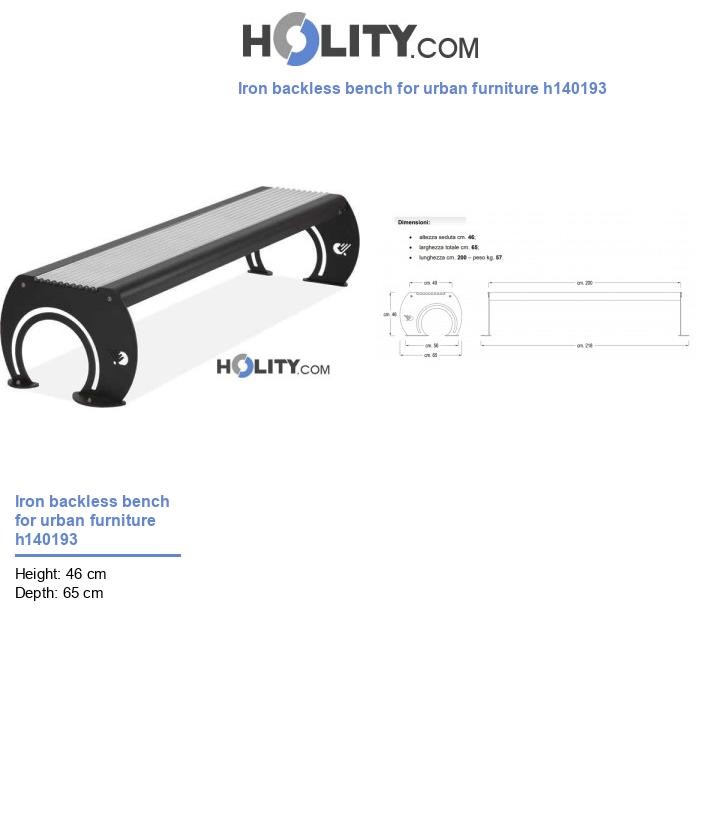 Iron backless bench for urban furniture h140193