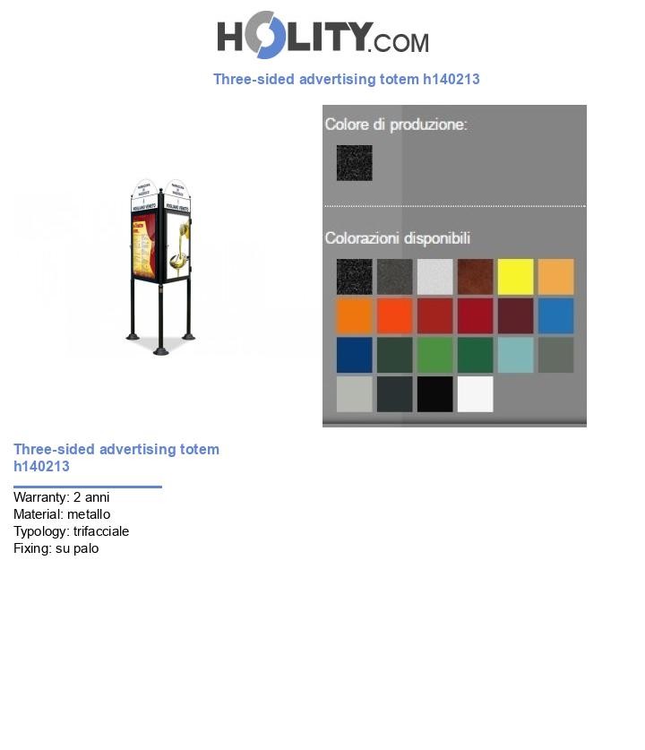 Three-sided advertising totem h140213