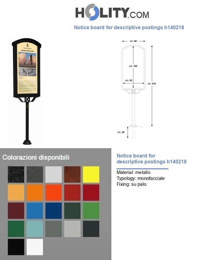 Notice board for descriptive postings h140218
