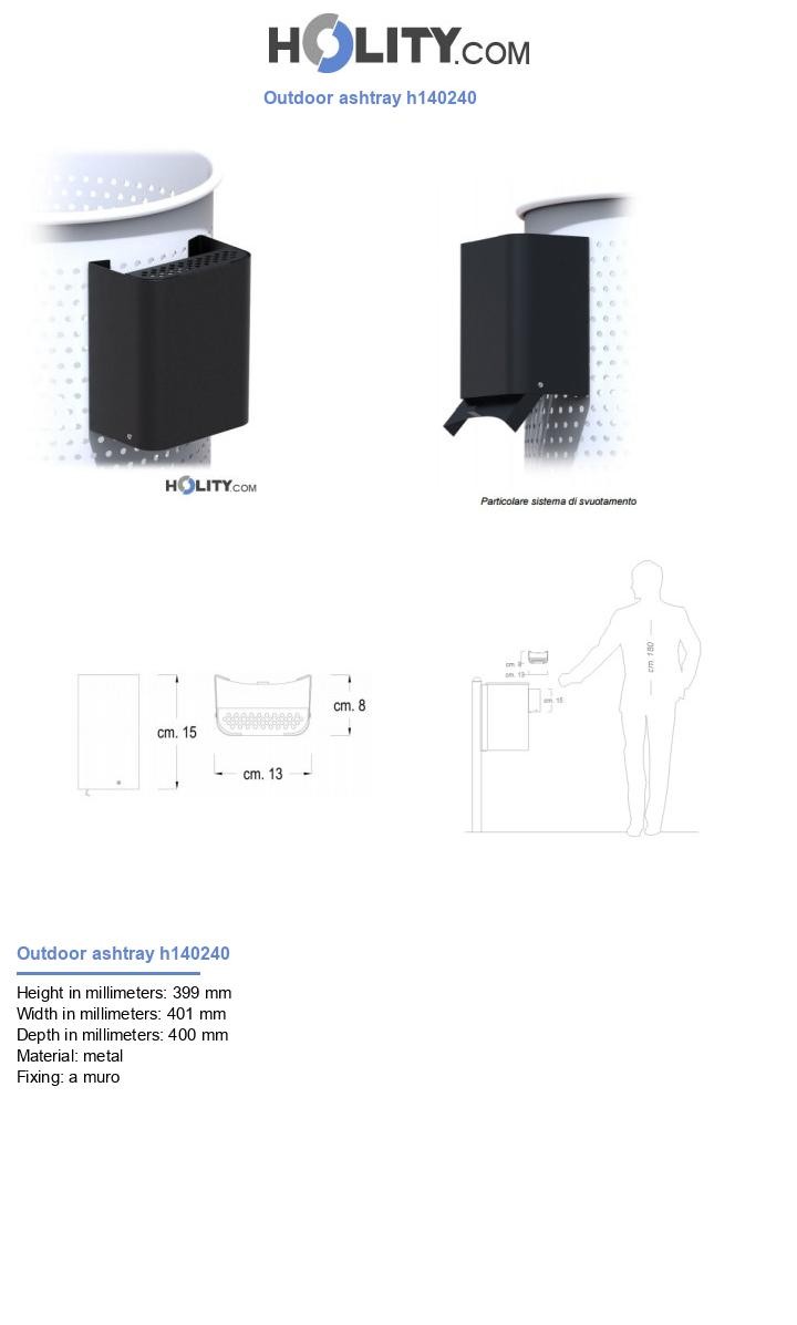 Outdoor ashtray h140240