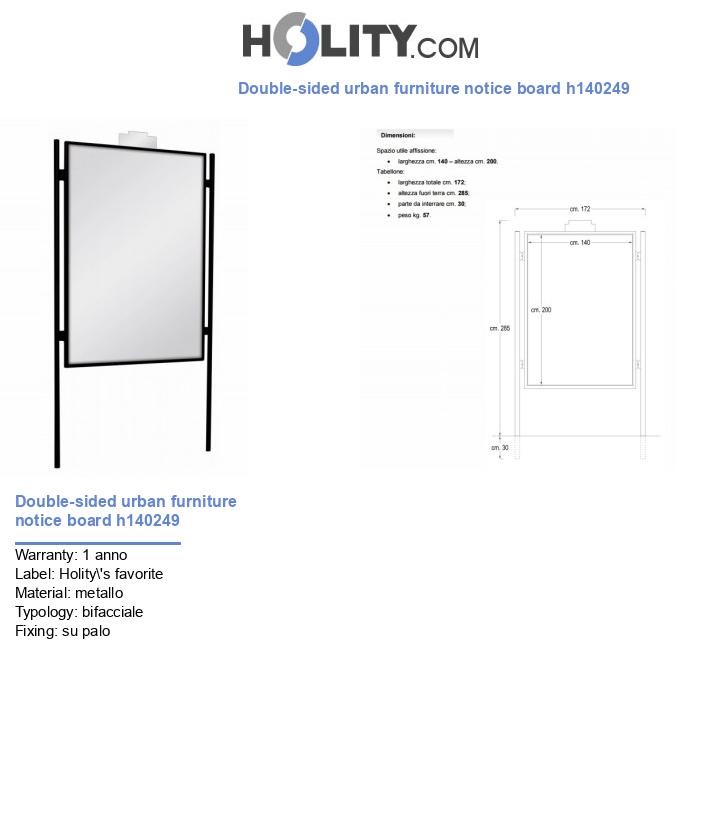 Double-sided urban furniture notice board h140249
