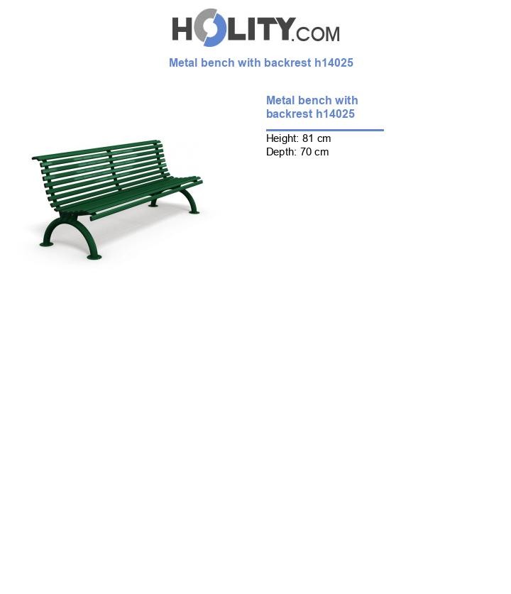 Metal bench with backrest h14025