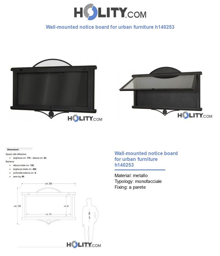 Wall-mounted notice board for urban furniture h140253