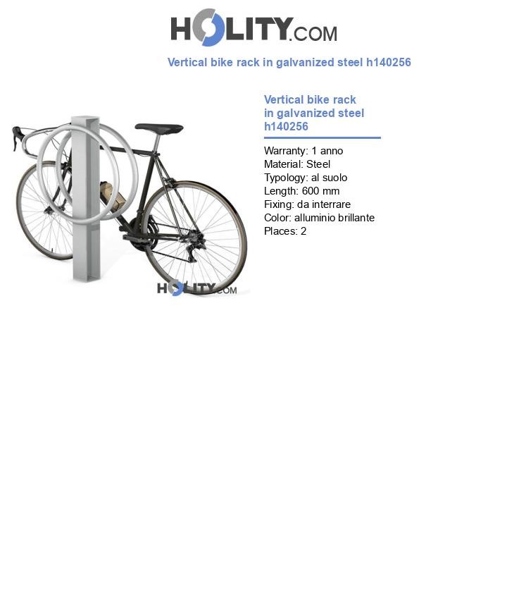 Vertical bike rack in galvanized steel h140256