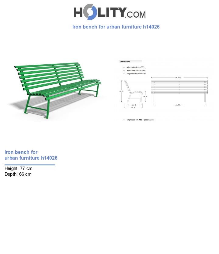 Iron bench for urban furniture h14026
