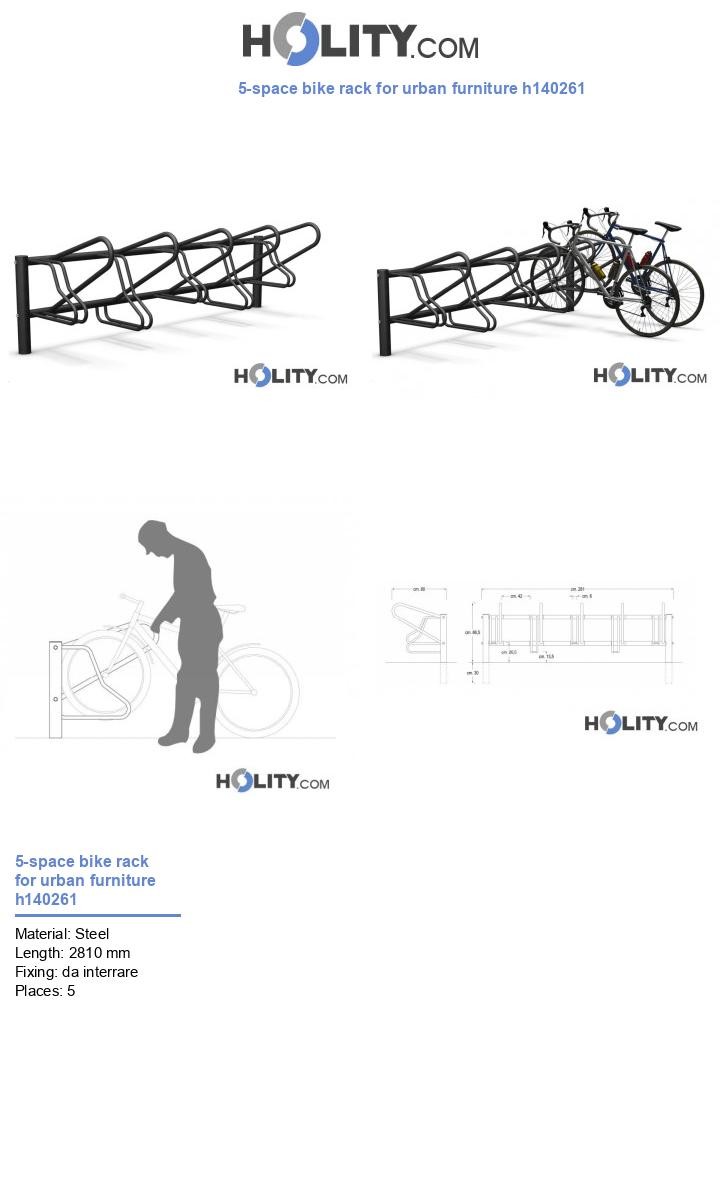 5-space bike rack for urban furniture h140261