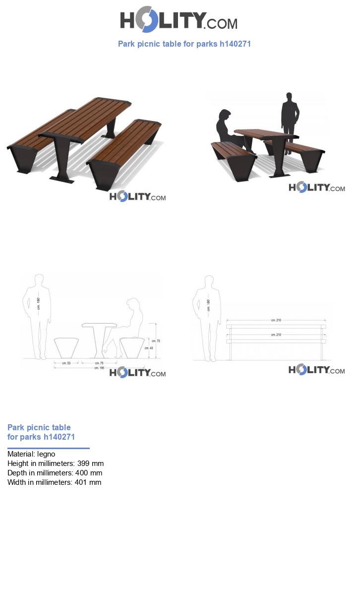 Park picnic table for parks h140271