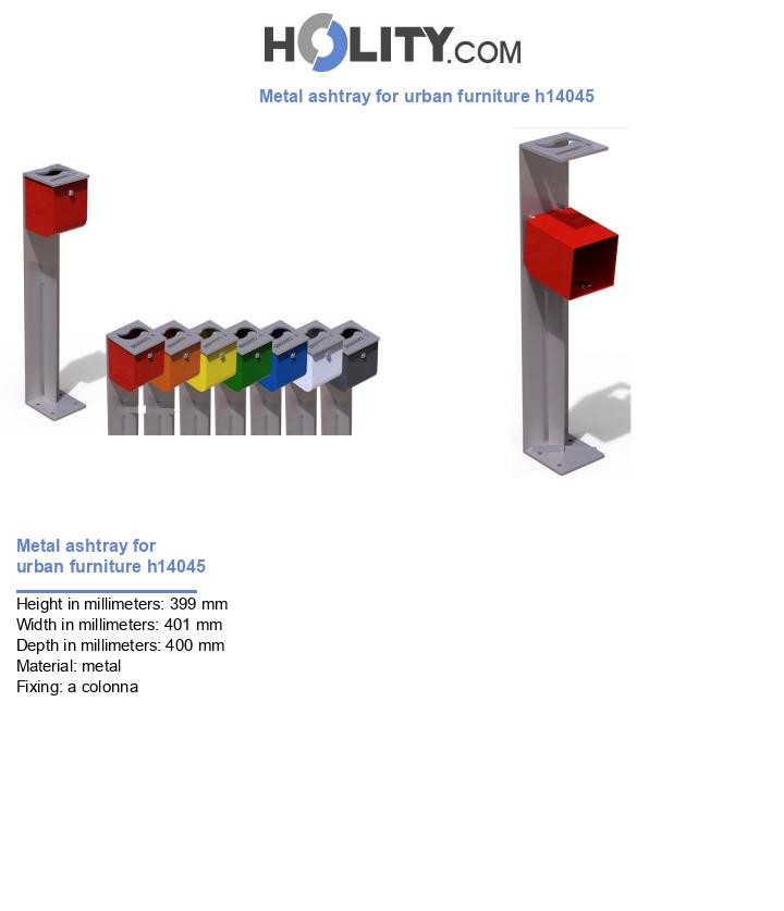 Metal ashtray for urban furniture h14045