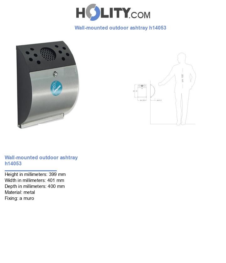 Wall-mounted outdoor ashtray h14053