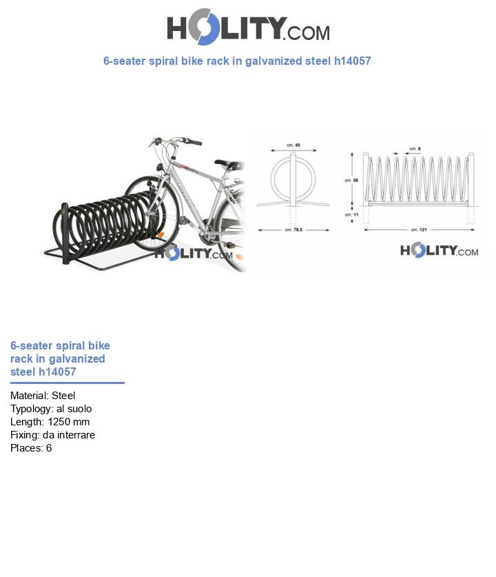 6-seater spiral bike rack in galvanized steel h14057