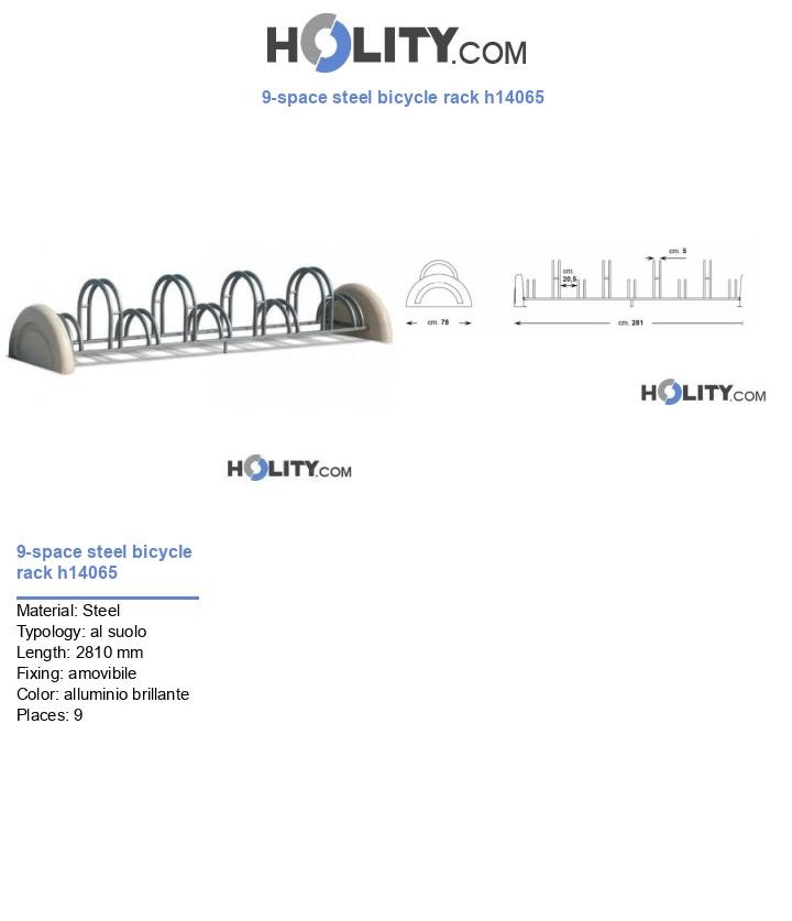 9-space steel bicycle rack h14065