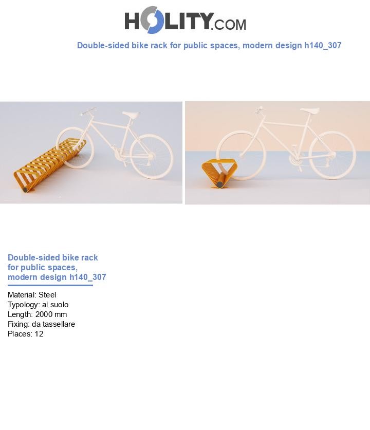 Double-sided bike rack for public spaces, modern design h140_307