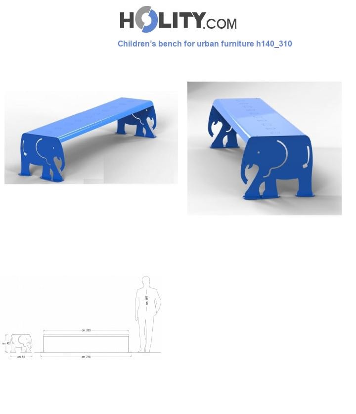 Children’s bench for urban furniture h140_310