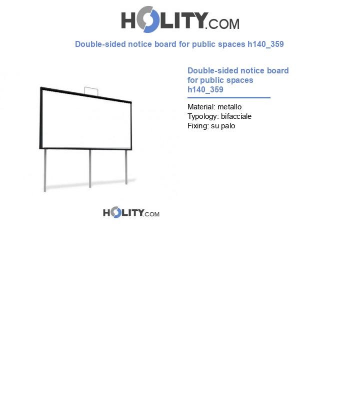 Double-sided notice board for public spaces h140_359