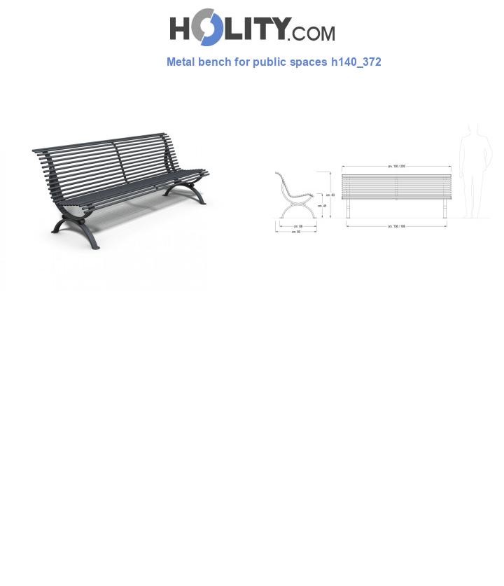 Metal bench for public spaces h140_372