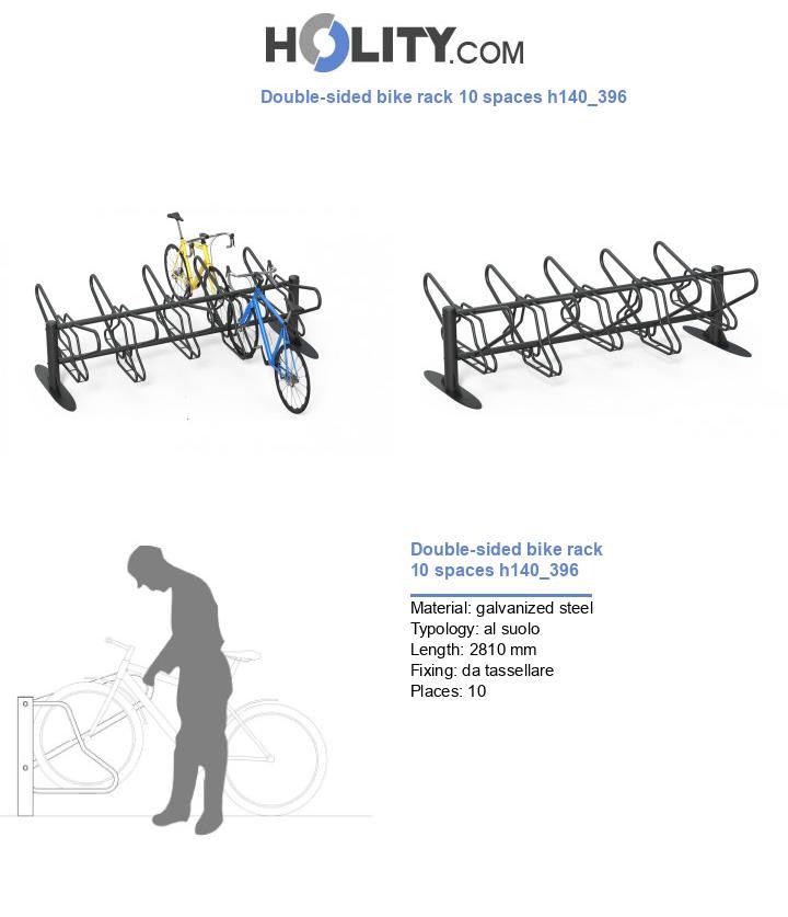 Double-sided bike rack 10 spaces h140_396