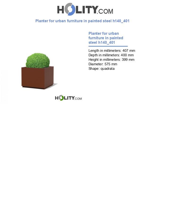 Planter for urban furniture in painted steel h140_401