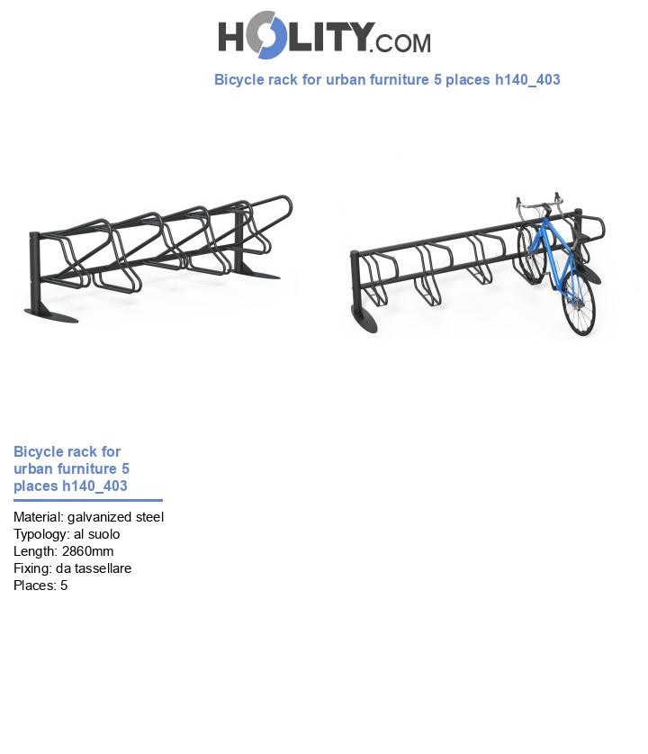 Bicycle rack for urban furniture 5 places h140_403
