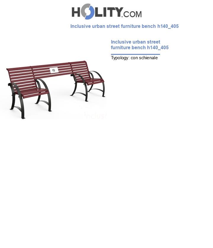 Inclusive urban street furniture bench h140_405