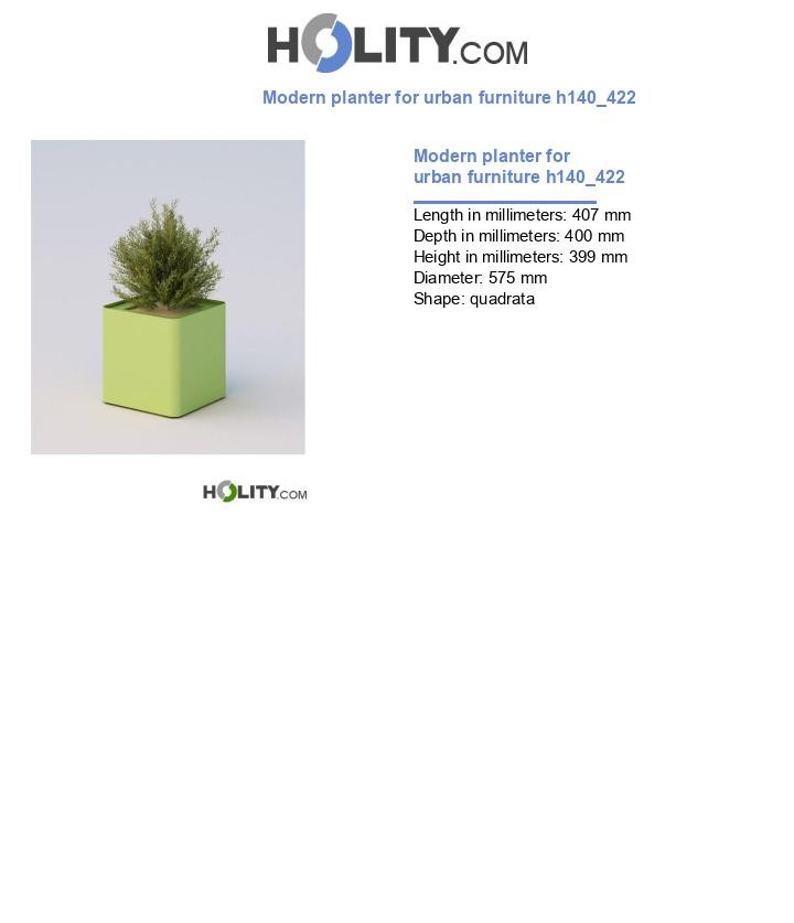 Modern planter for urban furniture h140_422