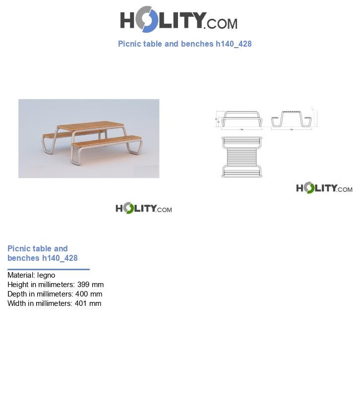 Picnic table and benches h140_428