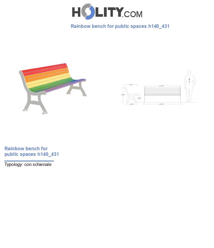 Rainbow bench for public spaces h140_431