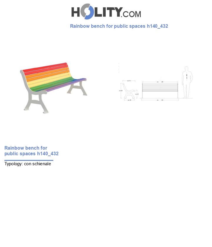 Rainbow bench for public spaces h140_432