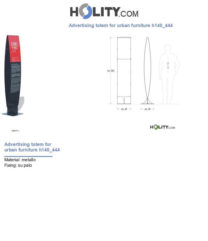 Advertising totem for urban furniture h140_444