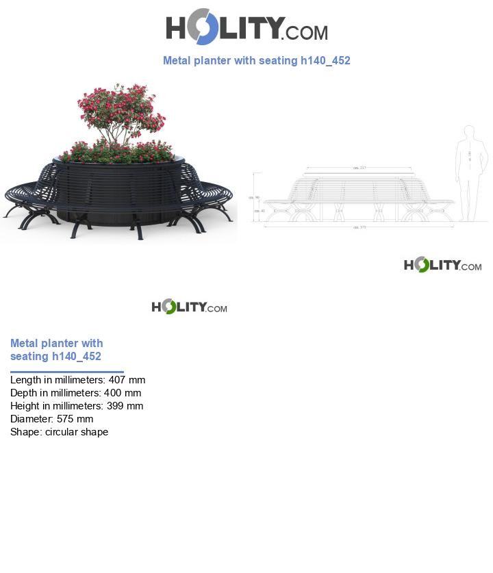 Metal planter with seating h140_452