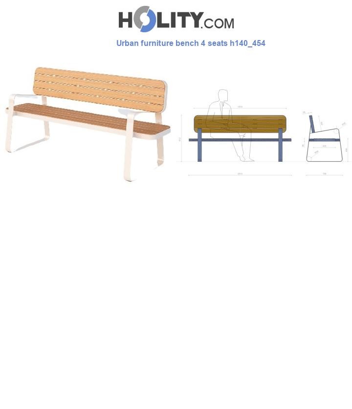 Urban furniture bench 4 seats h140_454