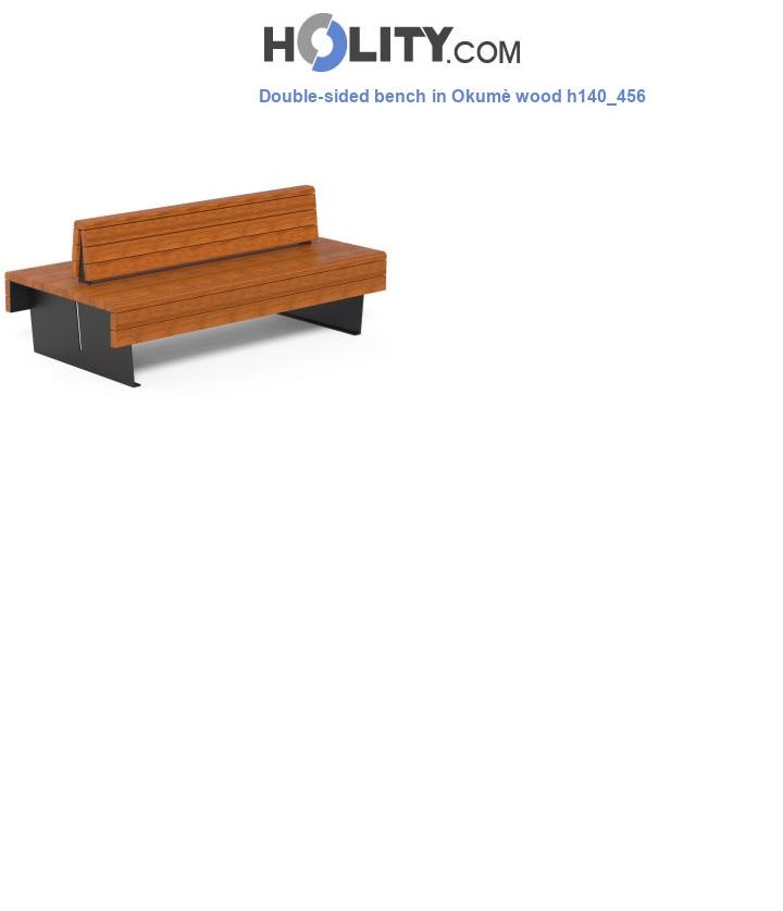 Double-sided bench in Okumè wood h140_456
