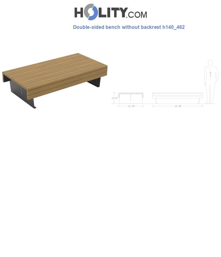 Double-sided bench without backrest h140_462