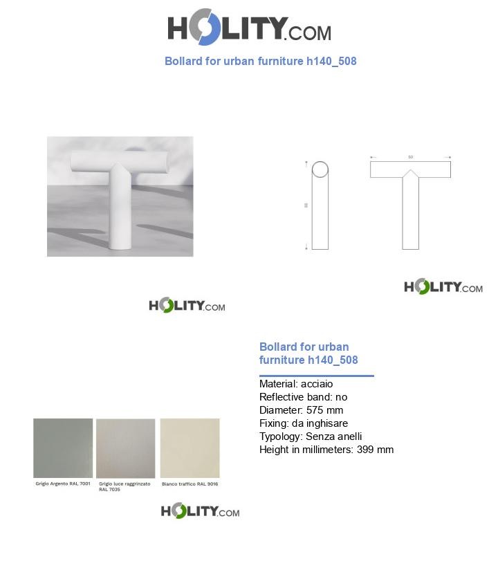 Bollard for urban furniture h140_508