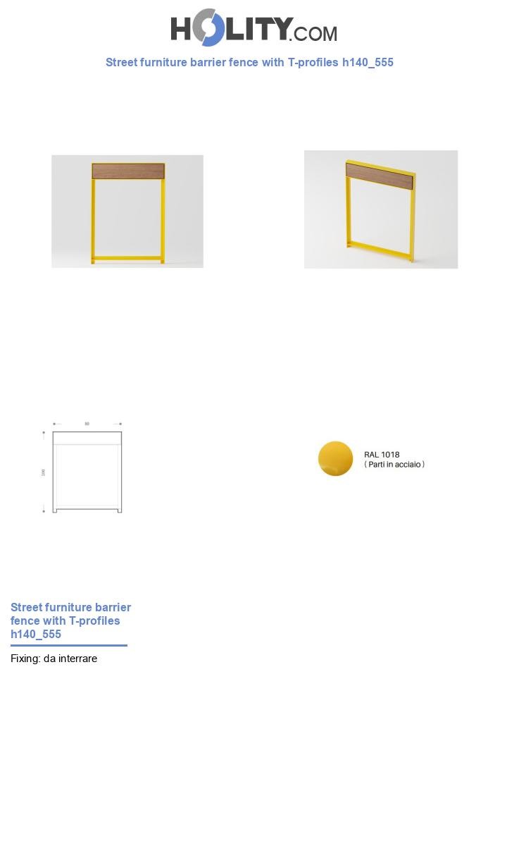 Street furniture barrier fence with T-profiles h140_555