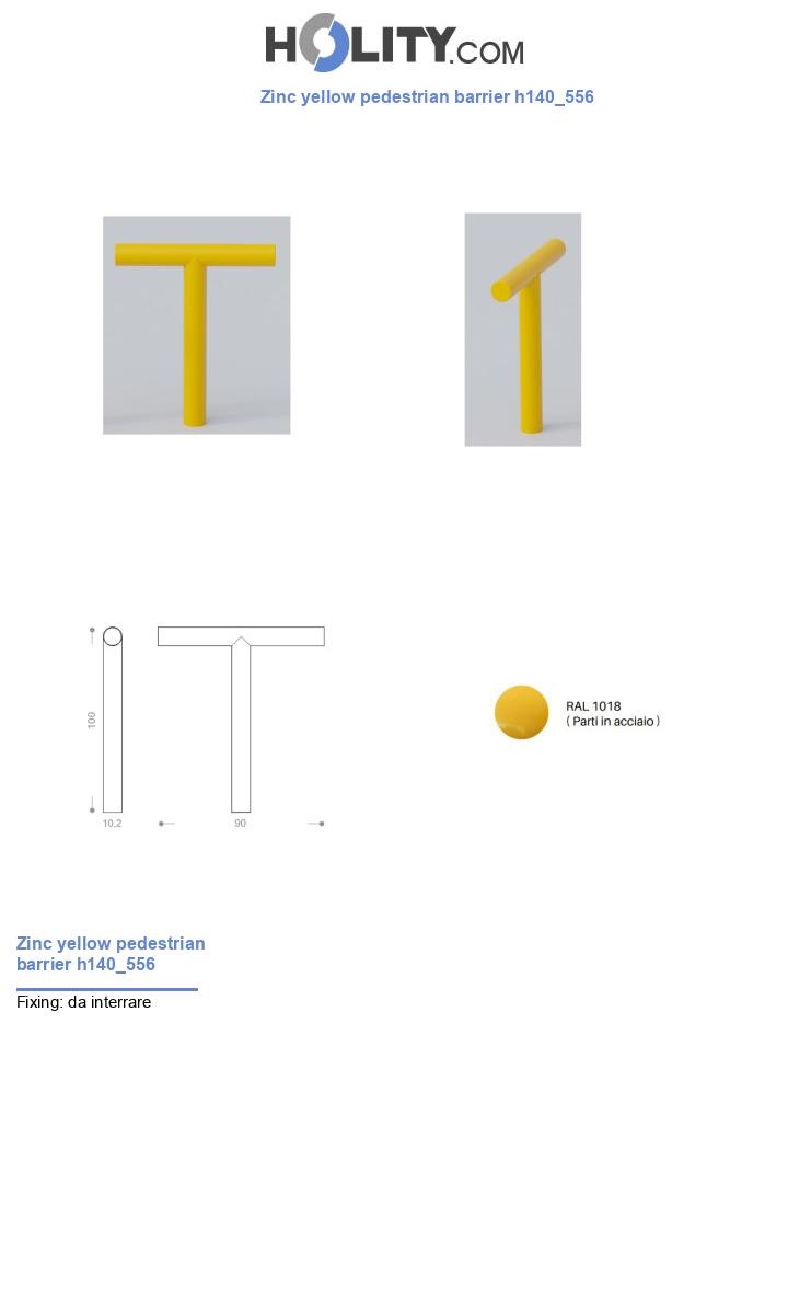 Zinc yellow pedestrian barrier h140_556
