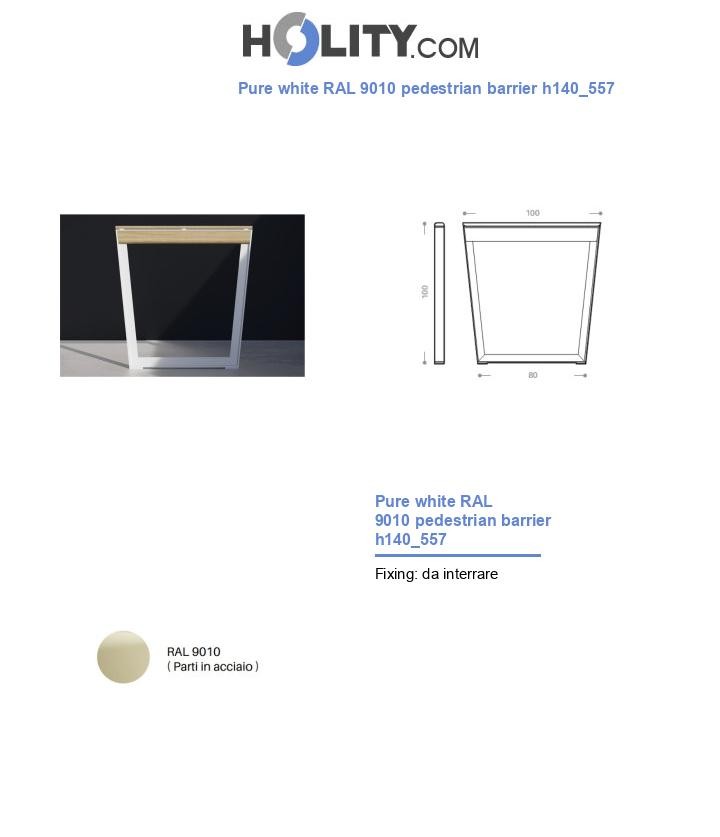Pure white RAL 9010 pedestrian barrier h140_557