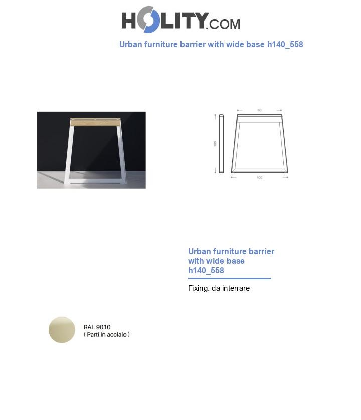 Urban furniture barrier with wide base h140_558