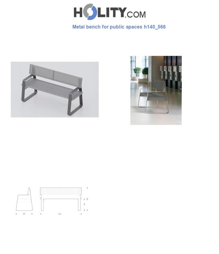 Metal bench for public spaces h140_566
