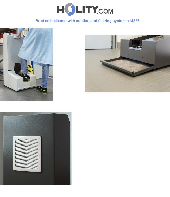 Boot sole cleaner with suction and filtering system h14226