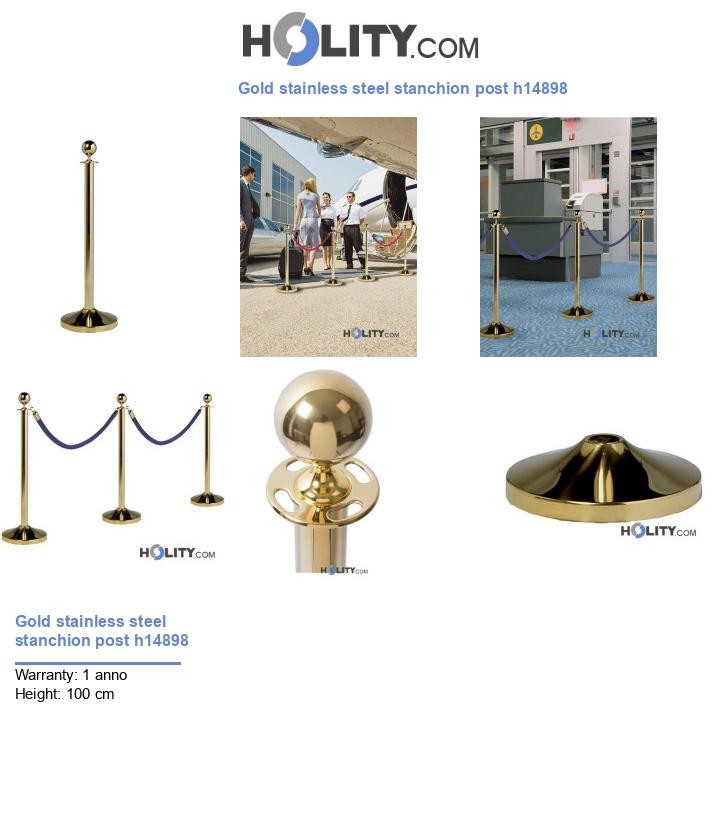 Gold stainless steel stanchion post h14898
