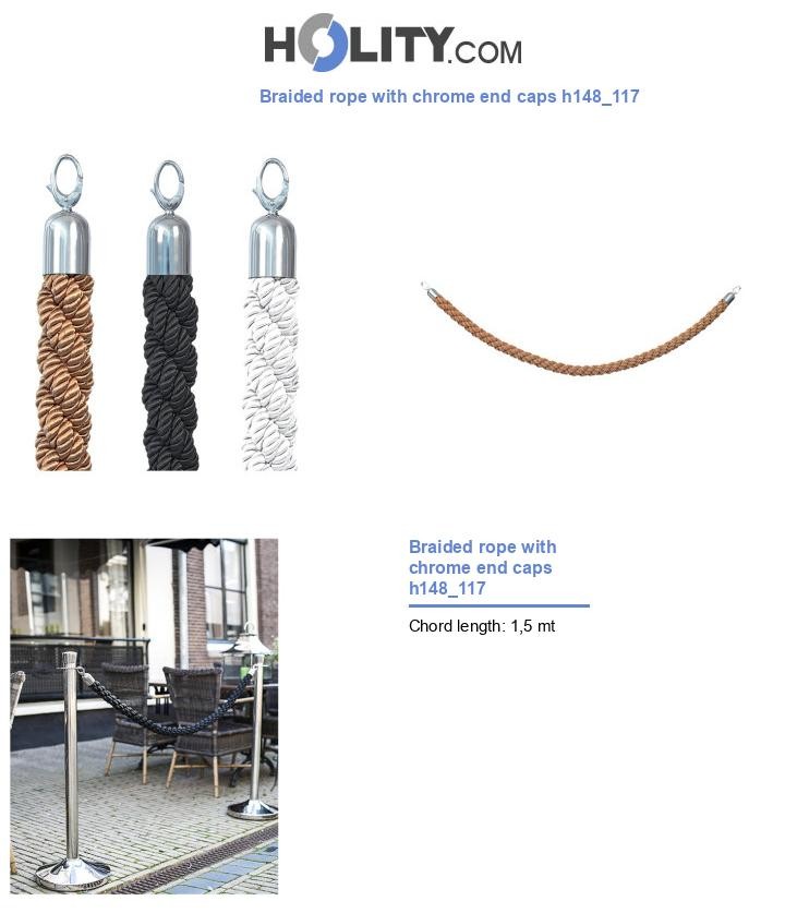 Braided rope with chrome end caps h148_117