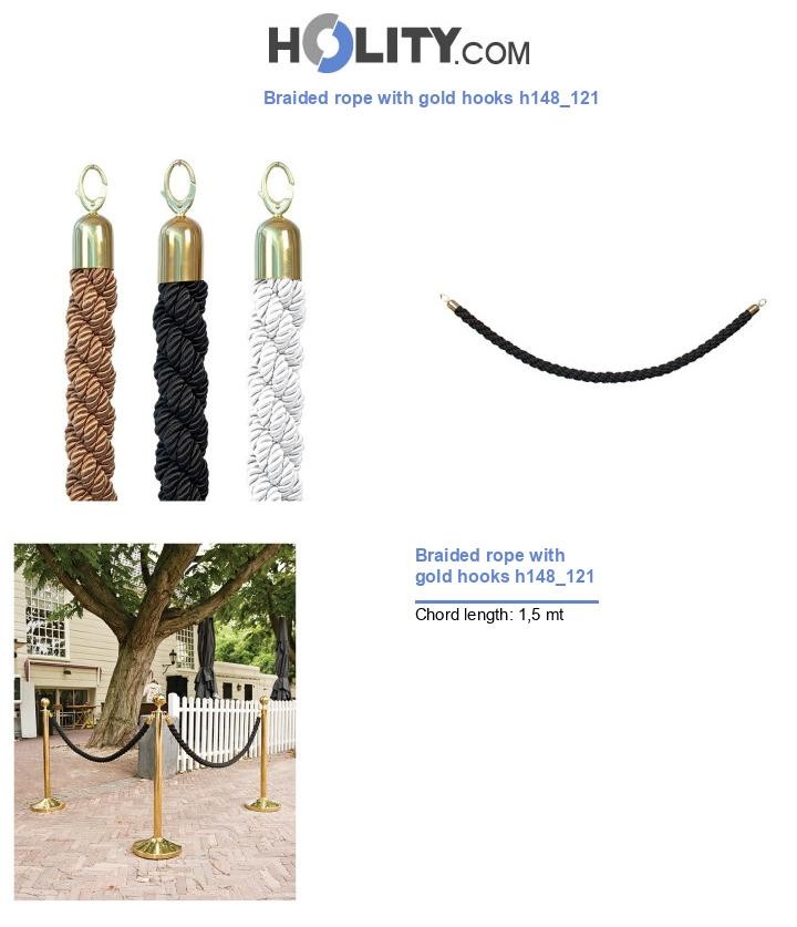 Braided rope with gold hooks h148_121