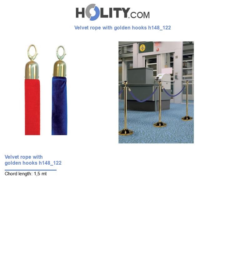 Velvet rope with golden hooks h148_122