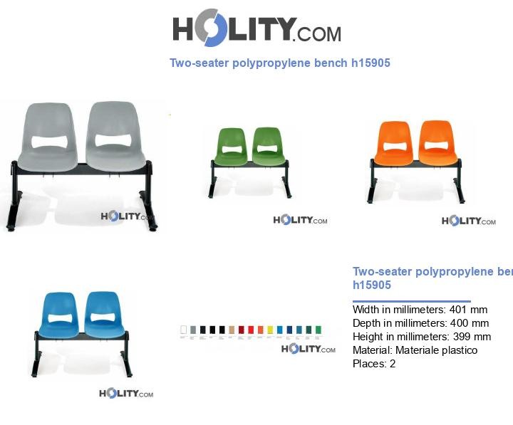 Two-seater polypropylene bench h15905