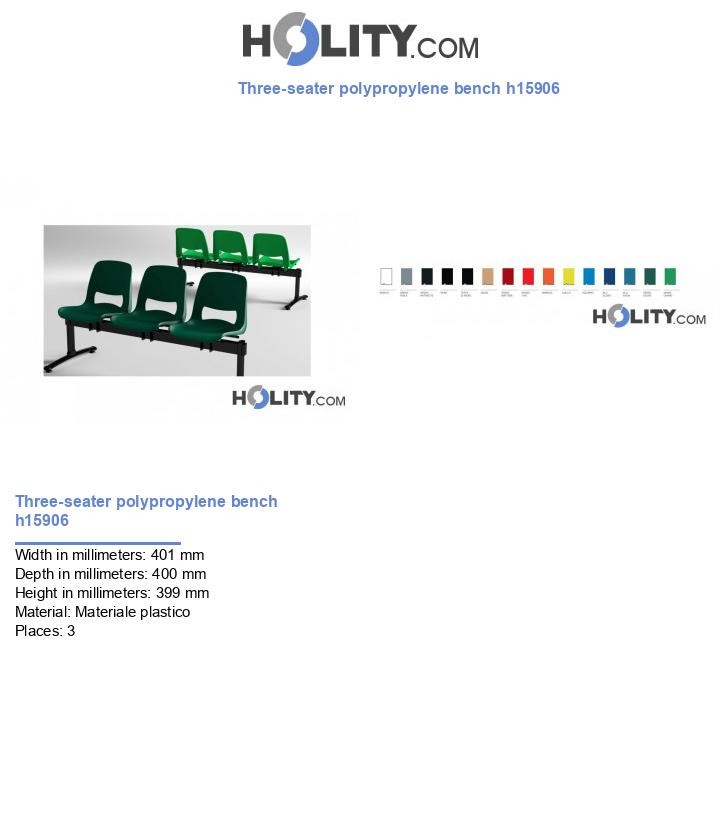 Three-seater polypropylene bench h15906