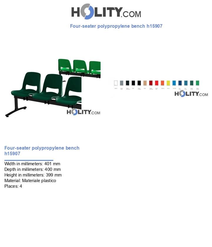 Four-seater polypropylene bench h15907